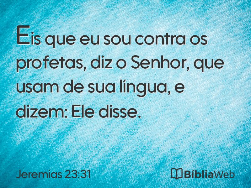 Jeremias 23:31 em imagem para compartilhar