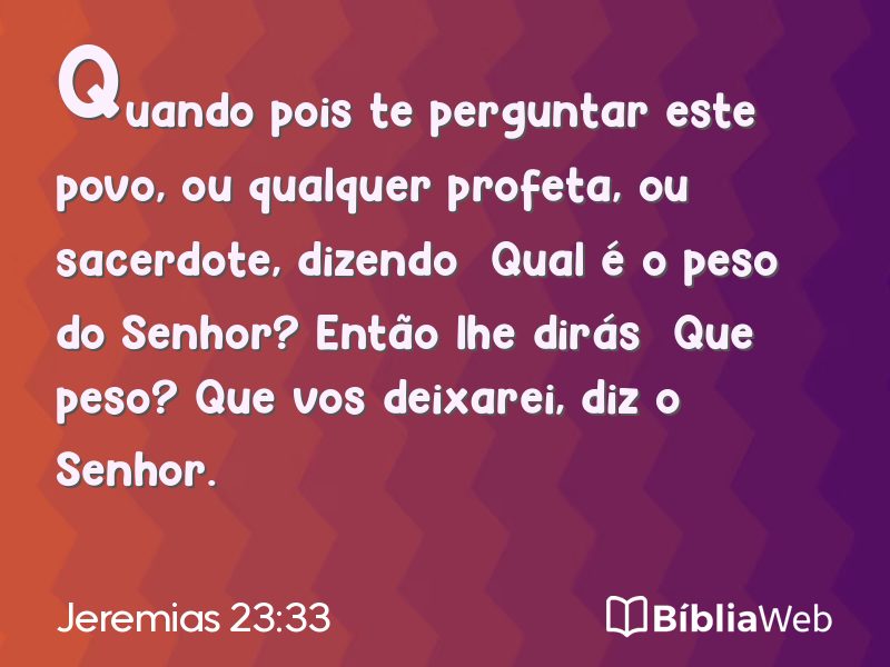Jeremias 23:33 em imagem para compartilhar