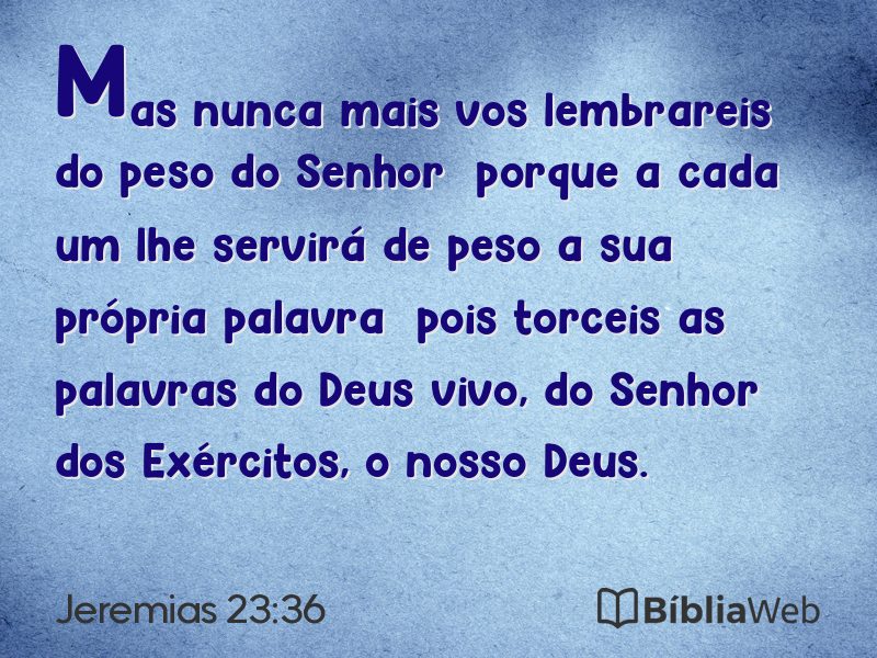 Jeremias 23:36 em imagem para compartilhar