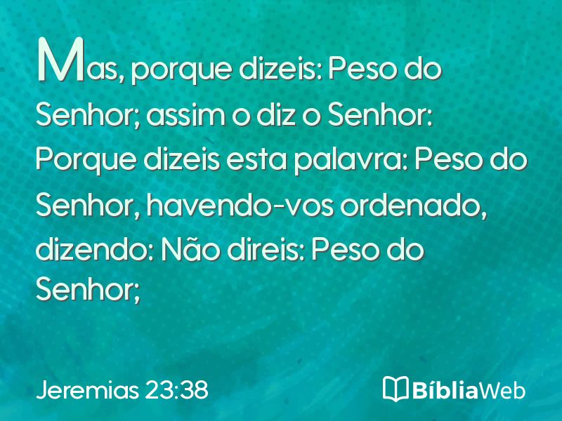 Jeremias 23:38 em imagem para compartilhar