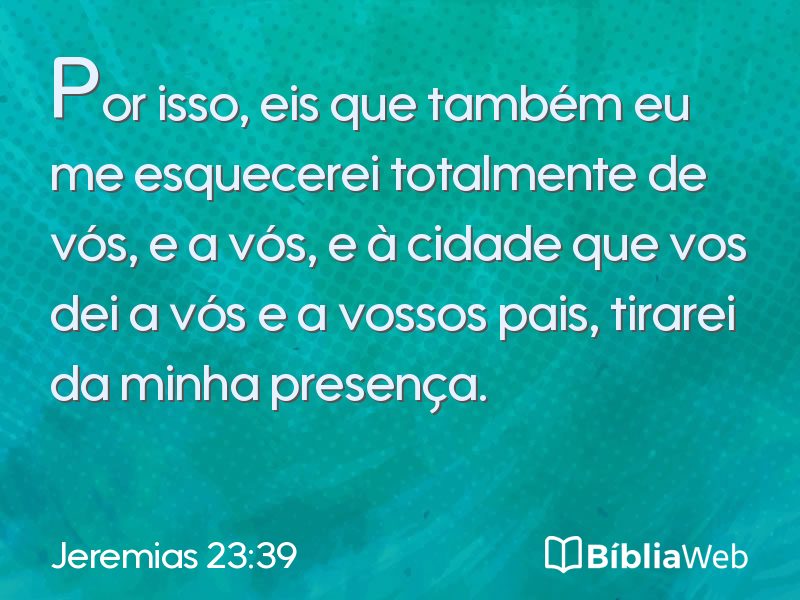 Jeremias 23:39 em imagem para compartilhar