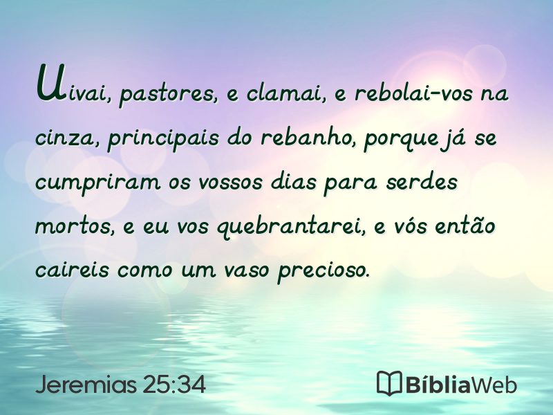 Jeremias 25:34 em imagem para compartilhar