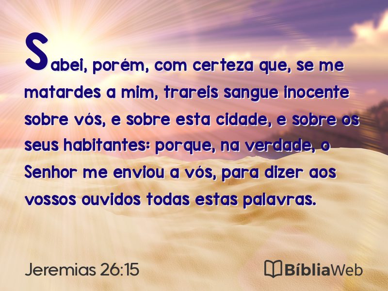 Jeremias 26:15 em imagem para compartilhar