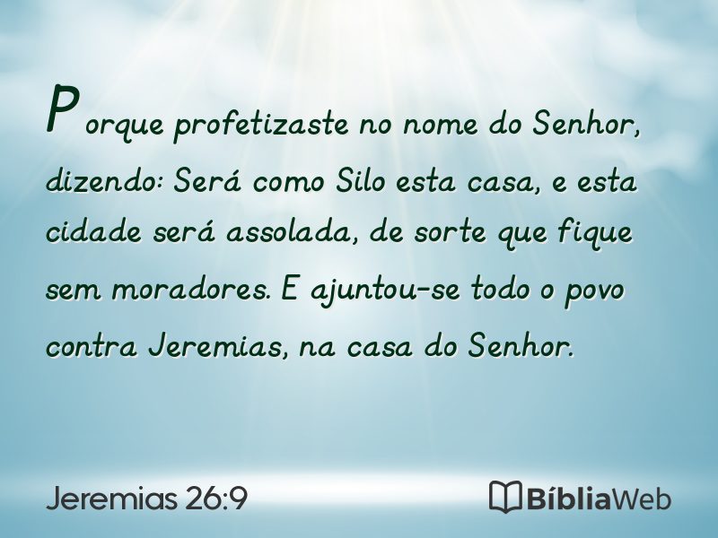 Jeremias 26:9 em imagem para compartilhar