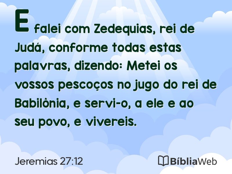 Jeremias 27:12 em imagem para compartilhar