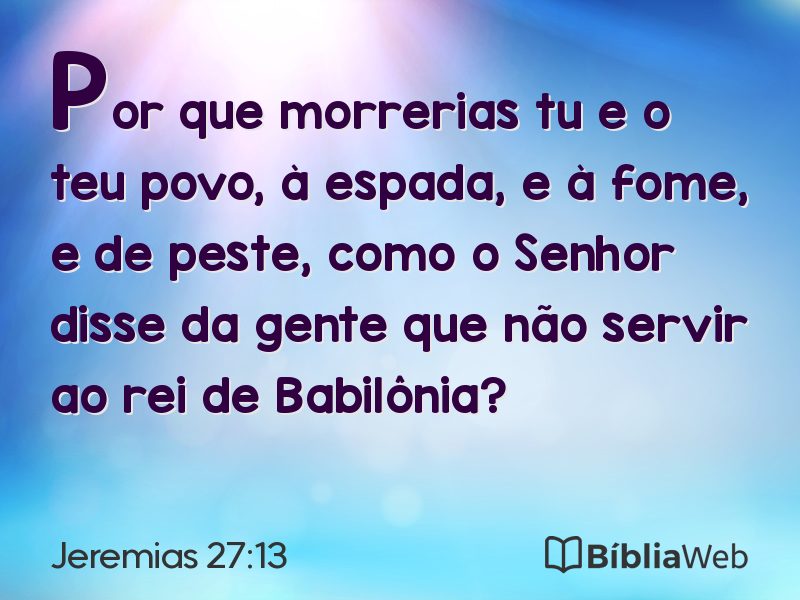 Jeremias 27:13 em imagem para compartilhar