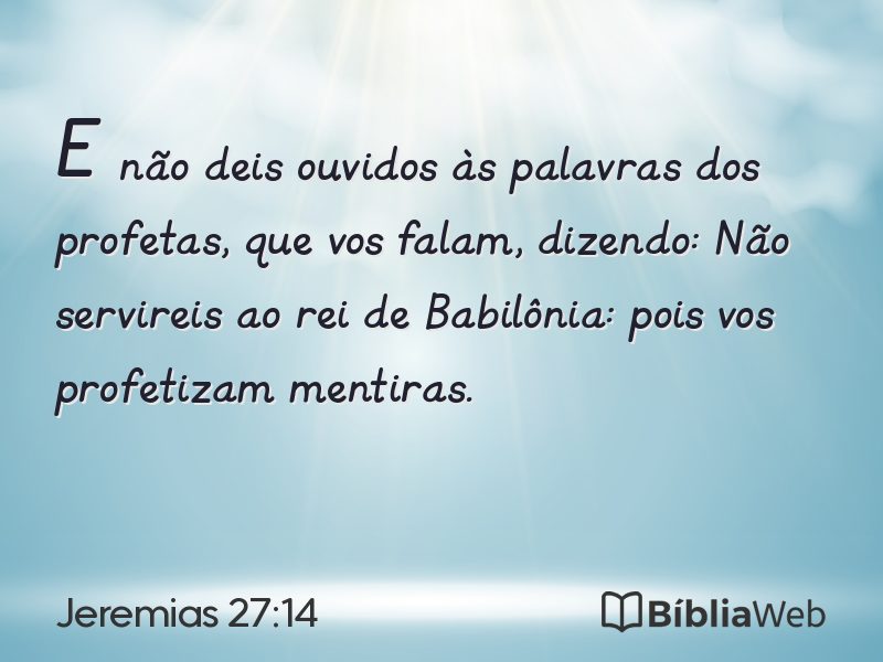 Jeremias 27:14 em imagem para compartilhar