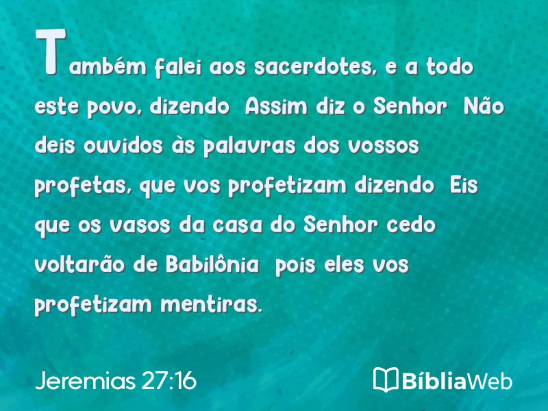 Jeremias 27:16 em imagem para compartilhar
