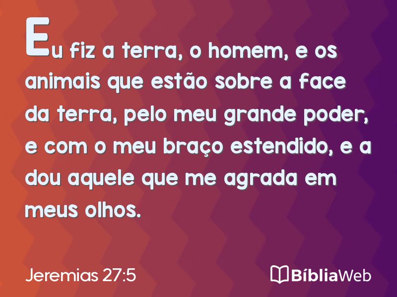 Jeremias 27:5 em imagem para compartilhar