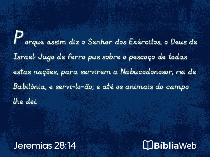 Jeremias 28:14 em imagem para compartilhar