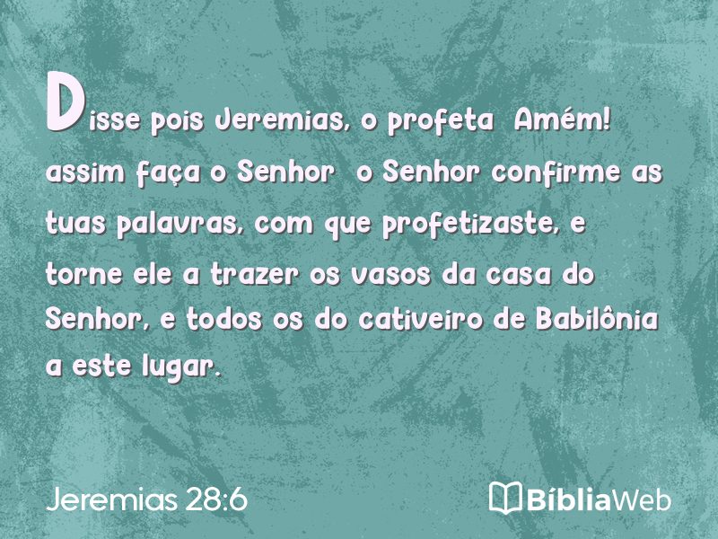 Jeremias 28:6 em imagem para compartilhar