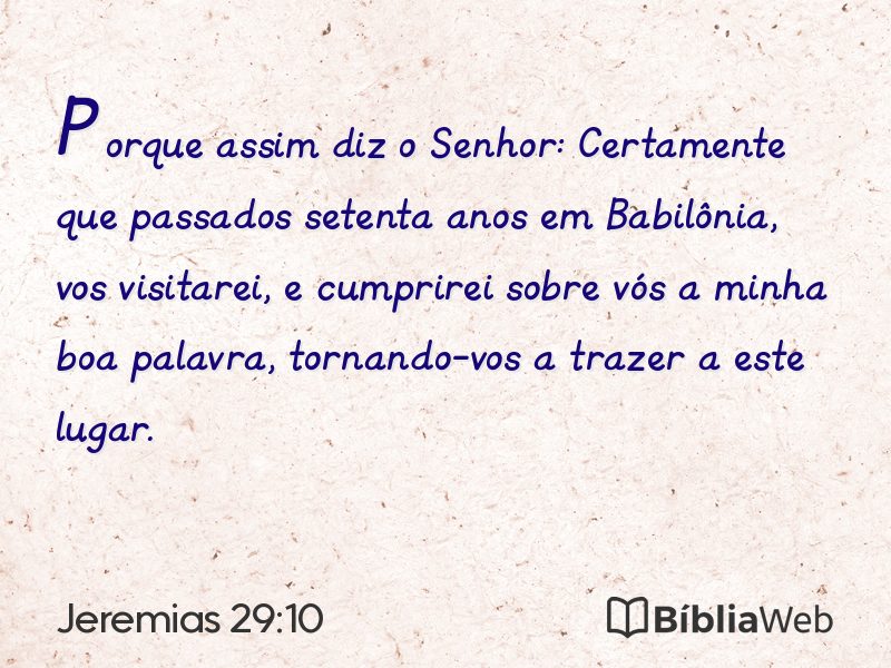 Jeremias 29:10 em imagem para compartilhar