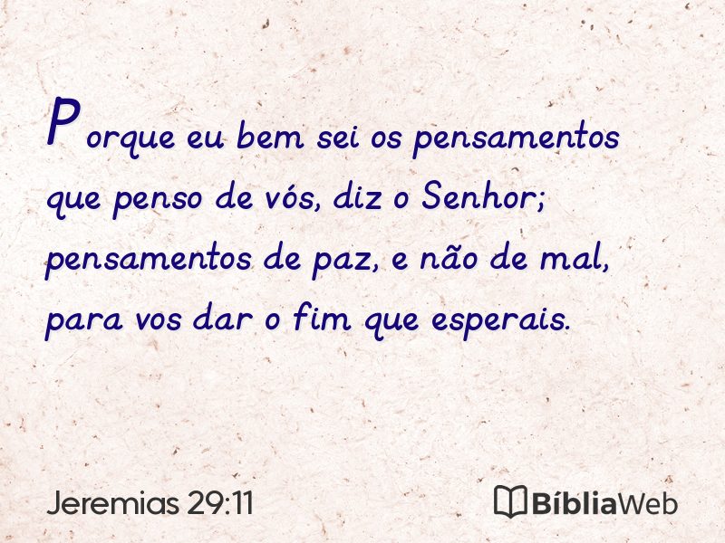 Jeremias 29:11 em imagem para compartilhar