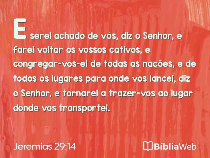 Jeremias 29:14 em imagem para compartilhar