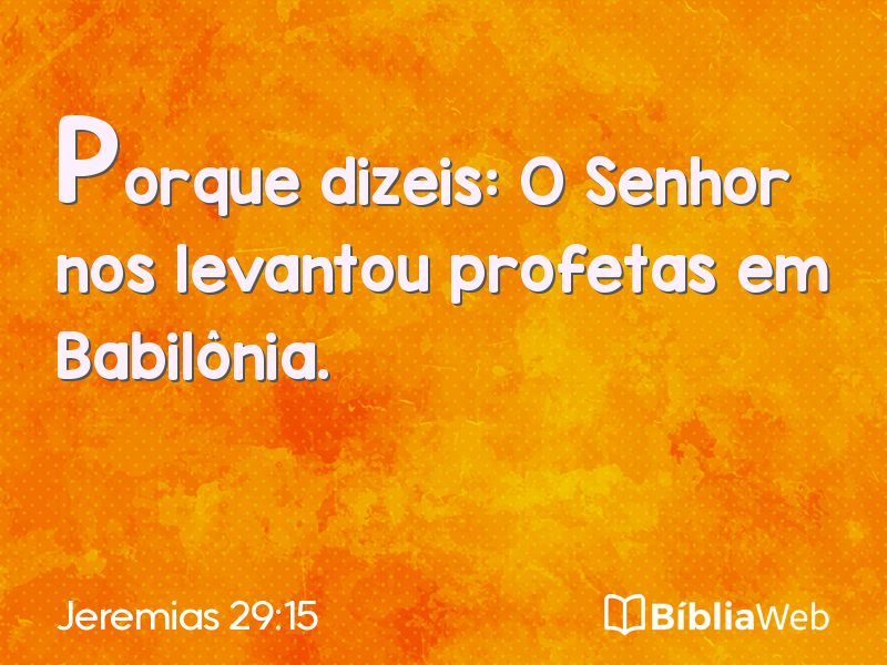 Jeremias 29:15 em imagem para compartilhar