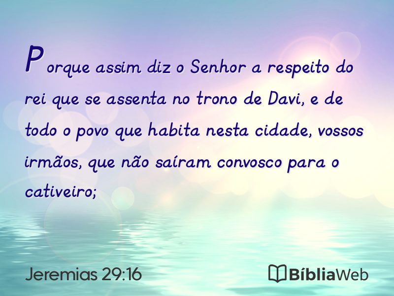 Jeremias 29:16 em imagem para compartilhar