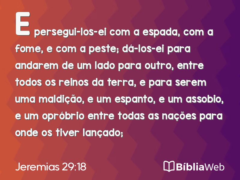Jeremias 29:18 em imagem para compartilhar