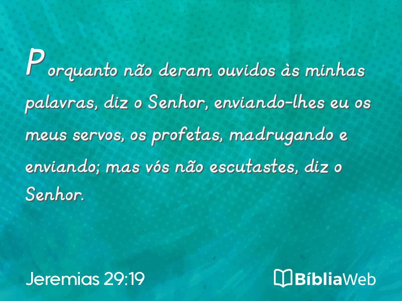 Jeremias 29:19 em imagem para compartilhar