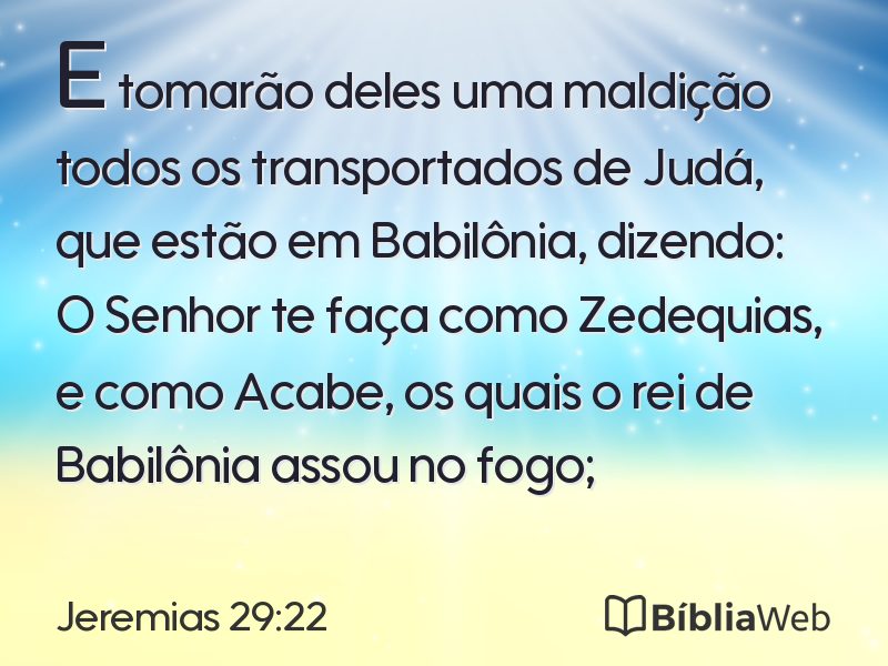Jeremias 29:22 em imagem para compartilhar