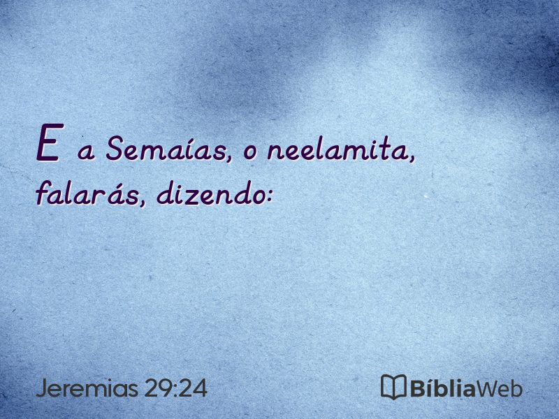 Jeremias 29:24 em imagem para compartilhar