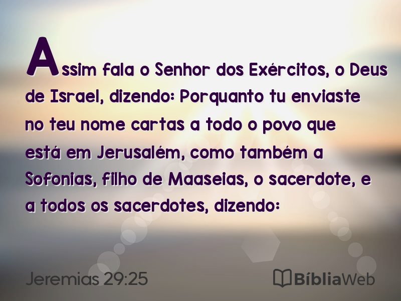 Jeremias 29:25 em imagem para compartilhar
