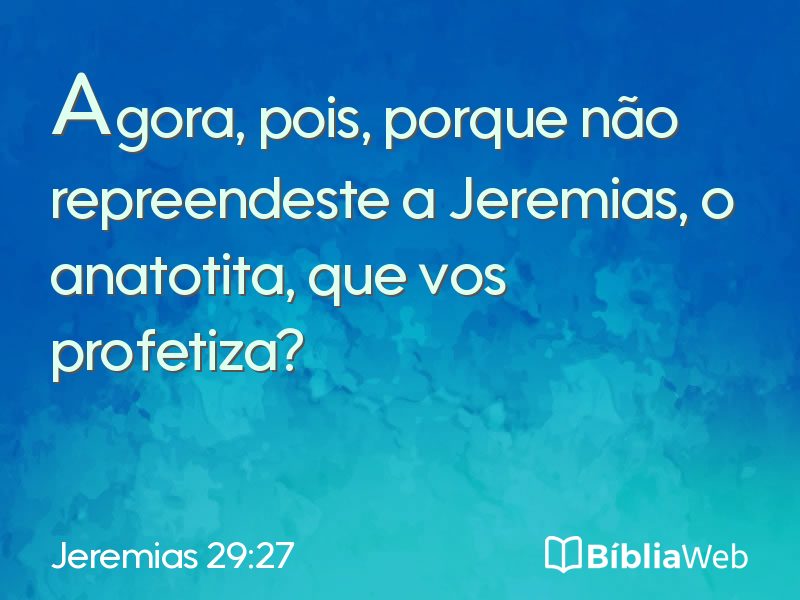 Jeremias 29:27 em imagem para compartilhar