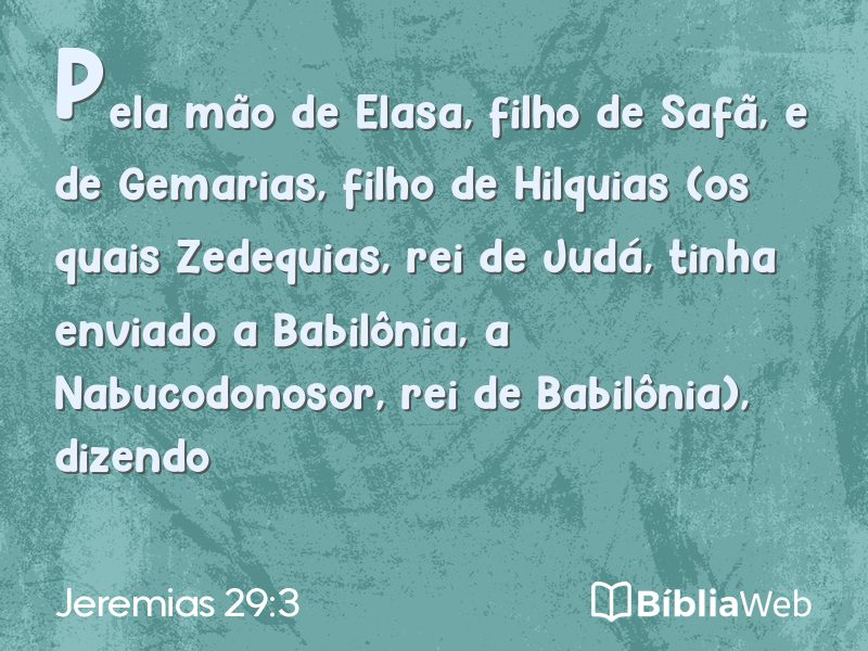 Jeremias 29:3 em imagem para compartilhar