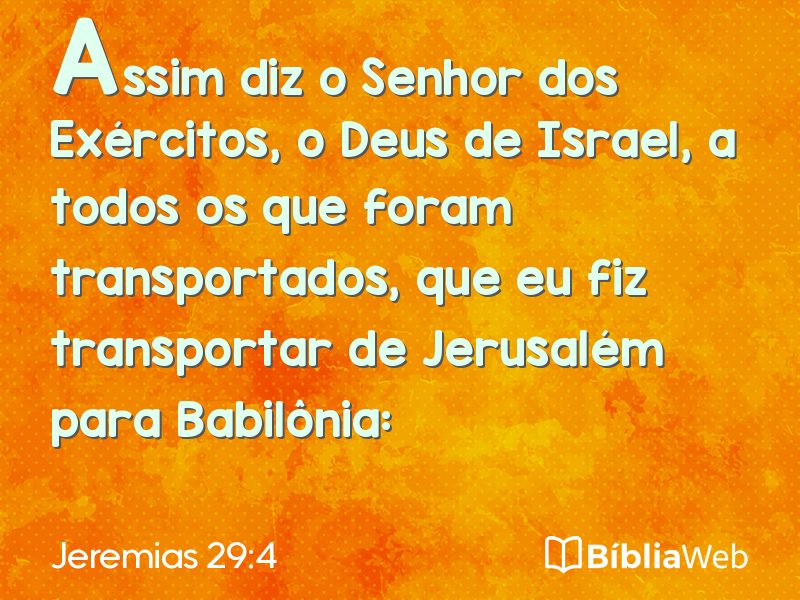 Jeremias 29:4 em imagem para compartilhar