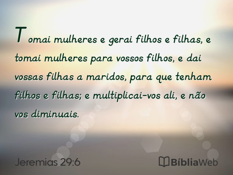 Jeremias 29:6 em imagem para compartilhar