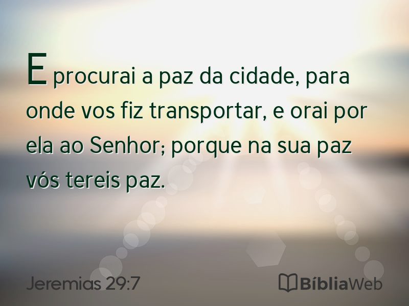 Jeremias 29:7 em imagem para compartilhar