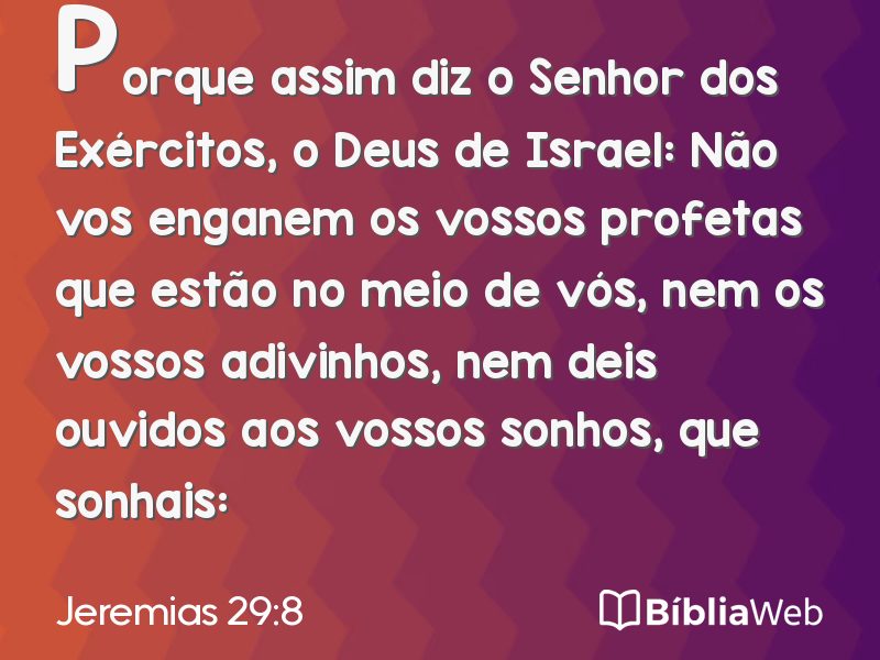 Jeremias 29:8 em imagem para compartilhar