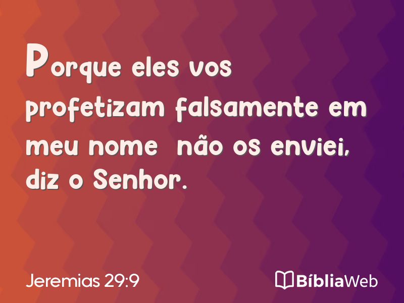 Jeremias 29:9 em imagem para compartilhar
