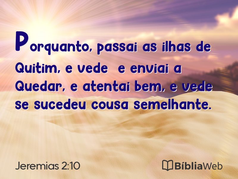 Jeremias 2:10 em imagem para compartilhar