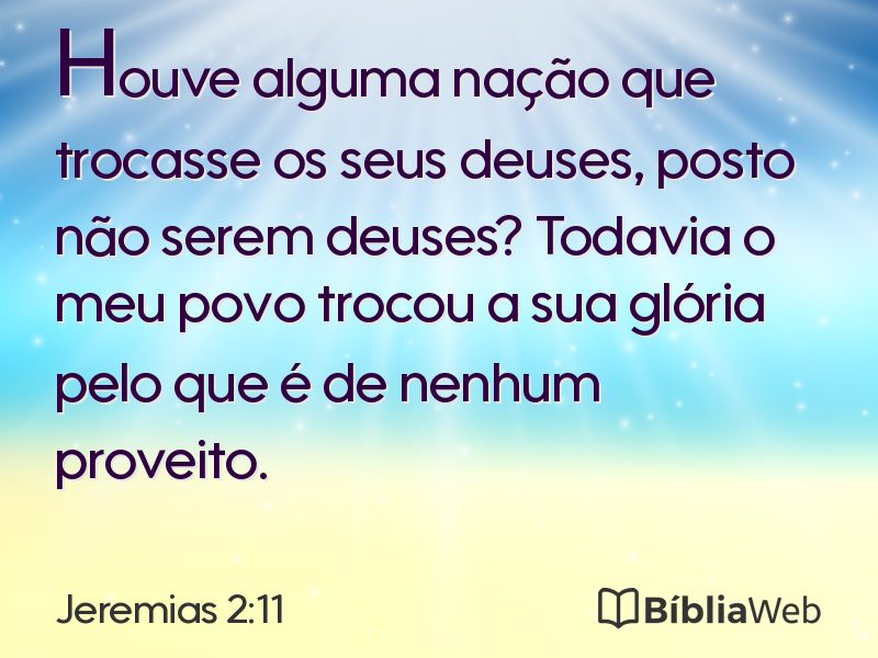 Jeremias 2:11 em imagem para compartilhar
