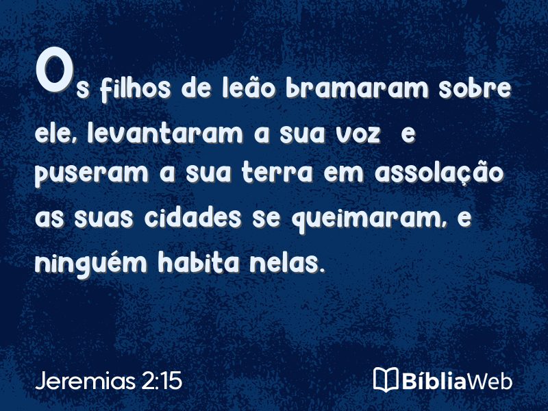 Jeremias 2:15 em imagem para compartilhar