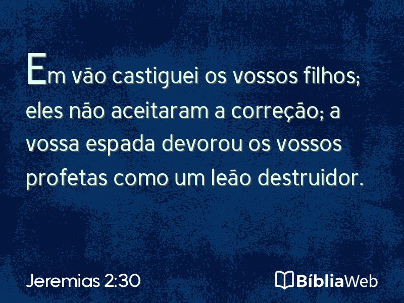 Jeremias 2:30 em imagem para compartilhar