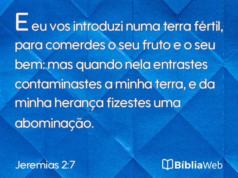 Jeremias 2:7 em imagem para compartilhar