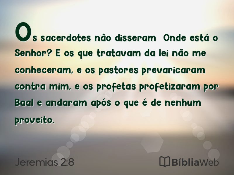 Jeremias 2:8 em imagem para compartilhar