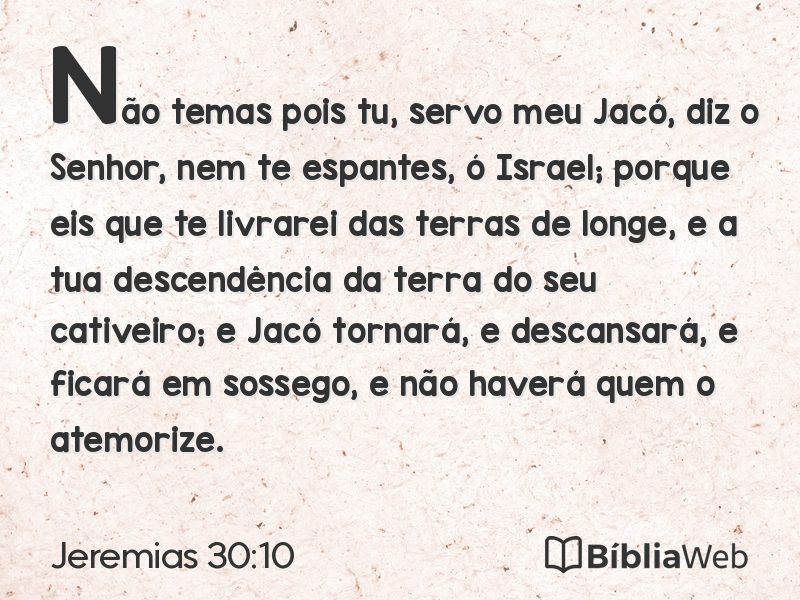 Jeremias 30:10 em imagem para compartilhar