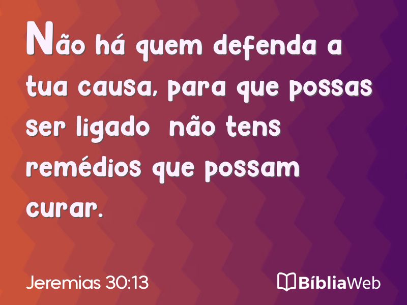 Jeremias 30:13 em imagem para compartilhar
