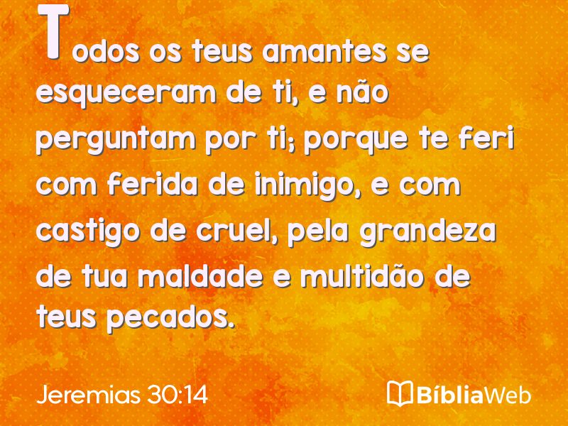 Jeremias 30:14 em imagem para compartilhar
