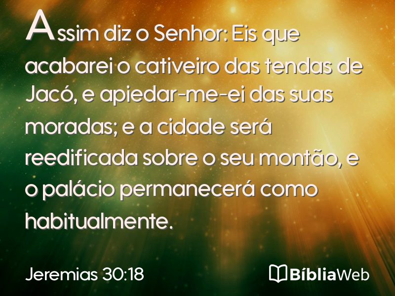 Jeremias 30:18 em imagem para compartilhar