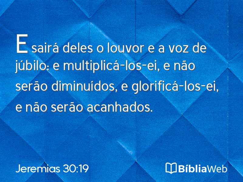 Jeremias 30:19 em imagem para compartilhar