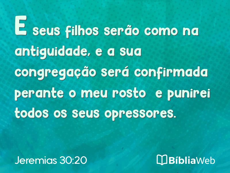 Jeremias 30:20 em imagem para compartilhar