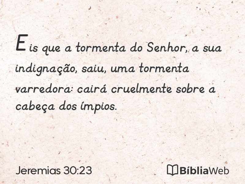 Jeremias 30:23 em imagem para compartilhar