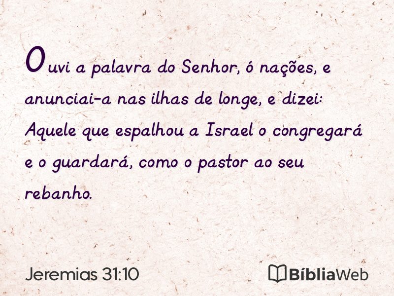 Jeremias 31:10 em imagem para compartilhar