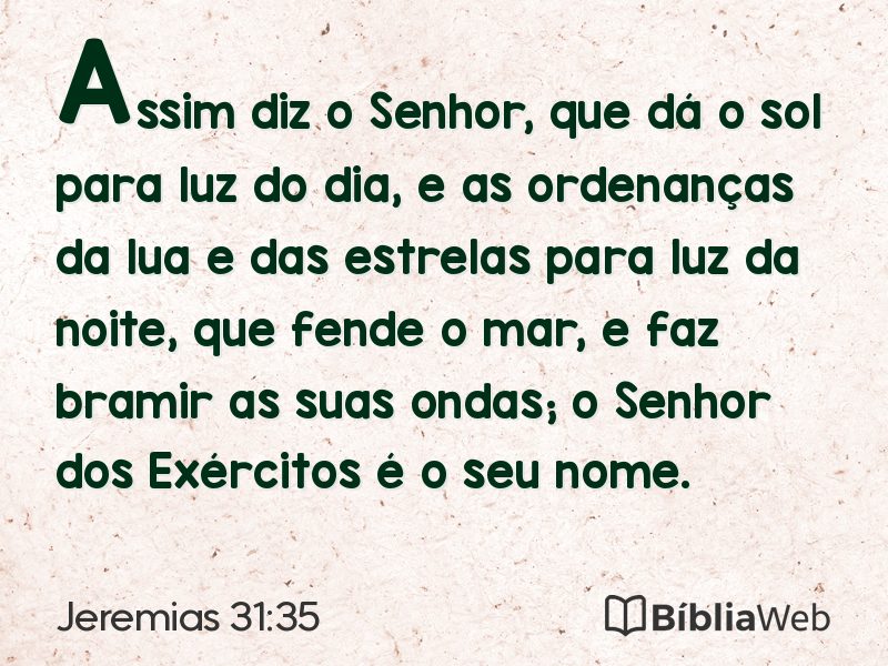Jeremias 31:35 em imagem para compartilhar