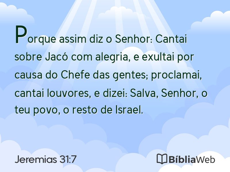 Jeremias 31:7 em imagem para compartilhar
