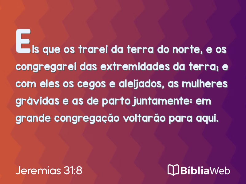 Jeremias 31:8 em imagem para compartilhar