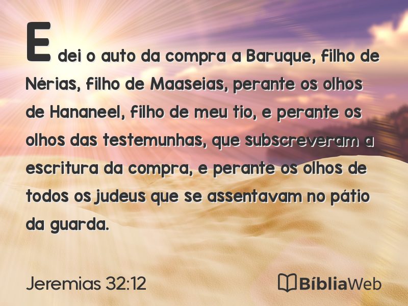 Jeremias 32:12 em imagem para compartilhar